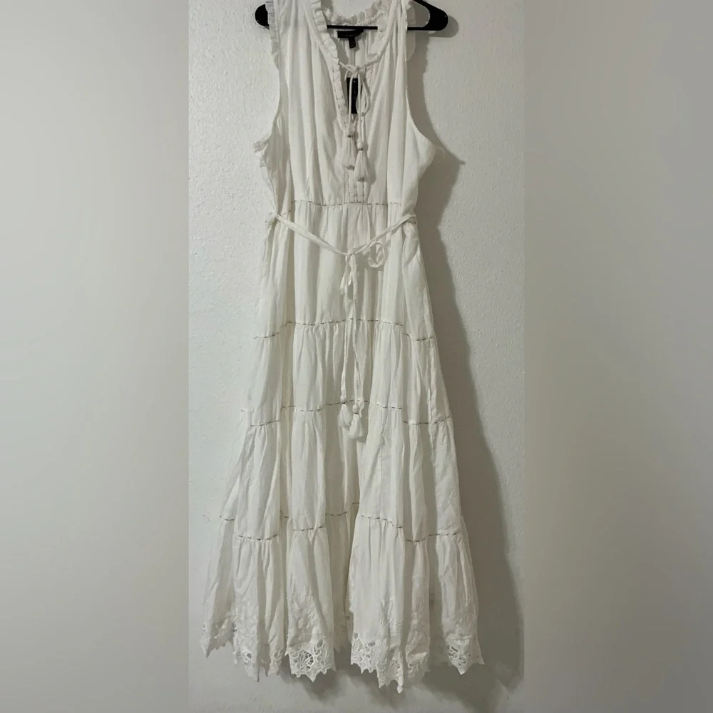 NWT Lane Bryant White Embroidered Cotton Maxi Dress size 26/28